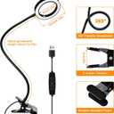 10X Magnifying Glass with Light and Timer, 2 in 1 Magnifying Desk Lamp, 3 Color Modes 10 Dimmable Brightness, Flexible Gooseneck Magnifier with Light for Craft Hobby Painting Sewing Close Work