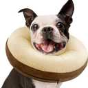Kuoser Inflatable Dog Cone Collar, Soft Dogs Cone Alternative After Surgery, Dog Donut Collar to Stop Licking, Inflatable Puppy Cone Neck Pillow, Comfortable E-Collar for Small Medium Large Dogs, M