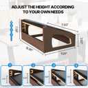 Ergonomic Foot Rest, 4 Adjustable Height Foot Stool,Footrest Under Desk Soft Cushions, Foot Rest Office,Improving Posture, Promoting Blood CirculationEspresso