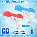 2 Pack Electric Water Gun for Adults Kids, Powerful Automatic Squirt Gun, High Powered Shooting Water Pistol, Long Range 25 FT, Auto Water Blaster, Pool Outdoor Toy Summer Game