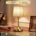 Cordless Table Lamp, 5000mAh Rechargeable Table Lamp with 3-Level Dimmable Brightness, Portable Nightstand LED Lamp for Bedroom, Living Room, Bedside, Dining Room (Gold)