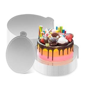 Zsccxq 50 Pcs 5 Inch Mini Cake Boards Round Mousse Cake Boards Disposable Cardboard Plate Round Coated Cakeboard for Kitchen Baking Caking Pizza Dessert Cupcake Tray (Silver)