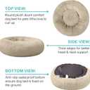 36 inches Calming Donut Dog Bed - 3X Durable Plush Faux Fur, Machine Washable & Non-Slip, Fits up to 100 lbs, Beige