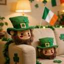 St Patricks Day Christmas Tree Topper, 9 Inches Large St Patricks Day Christmas Tree Decorations for Home Indoor Party