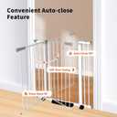 Rgqphantom 41" Tall Safety Pet Gate,Adjustable 29.92"-43.71" Wide,No Drilling Pressure Mount Kit,Auto Close Cat Gate Suitable for Stairs,Doorways,White (29.92"-43.71" W)