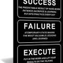 Motivational Canvas Wall Art Inspirational Entrepreneurs Quote Poster Inspiring Success Failure Execute Motto Picture Print for Living Room Office Workplace Stretched and Framed [24''W x 36''H]