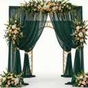 10x12FT Green Party Backdrop Green Curtains Wrinkle Free Curtain Panels Wedding Photo Background for Christmas Party Dance and Event Ceremonies Decorations 5x12ft 2 Panels YUNNS114