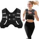 Weighted Vest for Woman Men with Reflective Stripe, Size Adjustable Strength Training Weighted Vest for Walk Running Jogging (Black-11.90 lb)