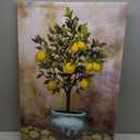 Conipit Lemon Wall Art Canvas Lemon Tree Pictures Citrus Fruit Artwork Vertical Painting Vintage Botanical Prints Kitchen Living Room Bedroom Decor Framed 24"x36"