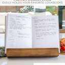 Beautiful Cookbook Stand for Your Kitchen Counter - Solid Wood Stand Easily Keeps Cook or Recipe Books Open for Convenient Cooking - Perfectly Fits Your iPad/Tablet and Enhances Any Kitchen Decor