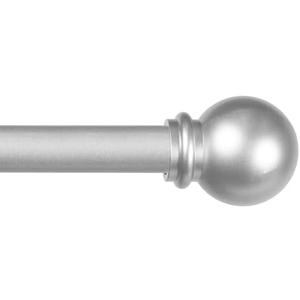 Kenney Chelsea Ball End Window Curtain Rod, Adjustable Curtain Rod for Windows 28 to 48 Inches, Extendable Curtain Rod Set, Brushed Nickel