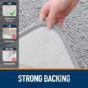 OLANLY Bathroom Rugs 24x16, Extra Soft Absorbent Chenille Bath Rugs, Rubber Backing Quick Dry, Machine Washable Bath Mats for Bathroom Floor, Tub and Shower, Home Decor Accessories, Light Grey