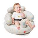 QPAU Inflatable Baby Seat with Safety Harness for Babies 3 Months & Up, Baby Floor Seats for Sitting Up, Baby Seats for Infants, Blow Up Baby Chair with Built in Air Pump (Elephant)