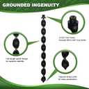 16.5" Ground Anchors Screw in with Power Nut Driver Drill Bit, 4 Pack Heavy Duty Spiral Trampoline Stakes Anchors High Wind with Steel Cable, Earth Anchors for Trampoline