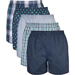 Gildan Men's Underwear Boxers, Multipack, Assorted Navy (5-Pack), 2X-Large