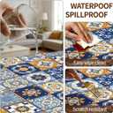 Rectangle Table Cover with Elastic Edge Design Waterproof Stain-Resistant Wipeable Fitted Table Cloth Fits 6 Foot Tables for Picnic, Camping, Outdoor, 60" x 30"
