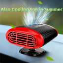 12V Car Heater, 150W Electronic Auto Defrost Defogger, 2 in 1 Portable Heating/Cooling Fan for Truck, 3-Outlet, Plug Into Cigarette Lighter, 360 Degree Rotary