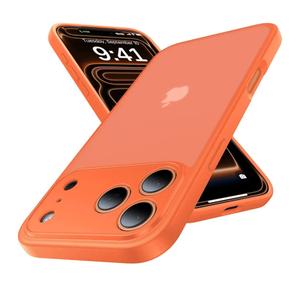 for iPhone 17 Pro Max Case, [Ribbed Non-Slip Sides] [Military-Grade Drop Protection] [Full Camera Protection] Anti-Yellow Soft-Touch Shockproof Slim Phone Case for iPhone 17 Pro Max, Orange