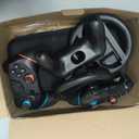 Pro Controllers Accessories Bundle for Nintendo Switch 2 18-in-1: Carrying Case, Screen Protector, Thumb Grip for Joycon, Dockable Console Protective Cover Shell, Steering Wheel, 2025 Switch2 Game Kit (2* Black Controllers (Leather Wrapped))