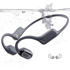 Dnniakm Swimming Headphones, Bone Conduction Headphones Bluetooth 5.4, IPX8 Waterproof with 32GB MP3 Player, Open Earphones with Safelight, Underwater Headphone for Swimming, Night Running, Cycling