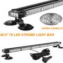 ASPL 38.5" 78 LED Strobe Light Bar Double Side Flashing High Intensity Emergency Warning Flash Strobe Light with Magnetic Base for Safety Construction Vehicles Tow Trucks Pickup (Amber/White)