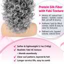 Curly Drawstring Ponytail Grey Curly Yaki Pony Tail Synthetic Salt and Pepper Hair Ponytail Extension for Women(T1B/Gray)