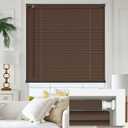 LazBlinds No Tools No Drill 1" Vinyl Mini Blinds, Cordless Blinds for Windows, Light Filtering Horizontal Window Blinds & Shades, 35" W x 64" H, Mahogany