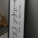 LuZhiQiang Welcome To Our Beautiful Chaos Sign Wall Decor 40"15" for Home Living Room Entryway Bedroom Large Wood Framed Wall Hanging Art (Black)