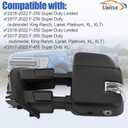 Left Driver Side Tow Mirror Fits for 2017-2022 Ford F250 F350 F450 with Blind Spot Detection Support Power Glass Adjustment Power Heated with Turn Signal Light & Puddle Light Manual Folding