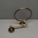 2 Pieces Set Antique Brass Toilet Paper Holder Retro Brass Hand Towel Ring Tissue Roll Paper Hanger Bathroom Hardware Wall Mounted Vintage Bathroom Accessories (Round)