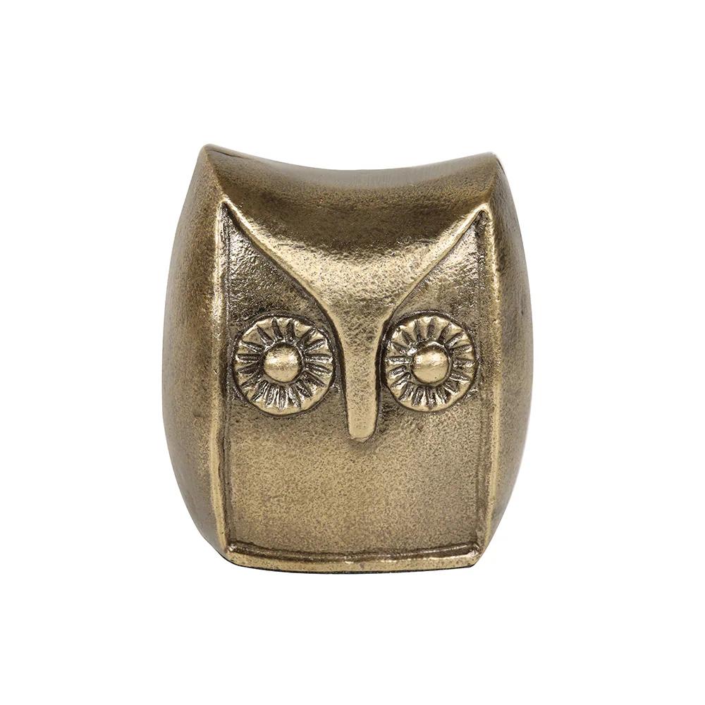 HD Designs Aluminum Owl - Gold, 4.5 in