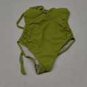 EastElegant Maternity Ruffle Ribbed Cutout One Piece Swimwear Square Ring Linked Pregnancy Bathing Suit (Small, Grass Green)