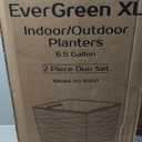 Mueller M-Resin Heavy Duty Tall Planters for Outdoor Plants, Indoor Grande Plant Pots, Boxes, Trees, Flower Pots, 2-Piece Set, 18”, Modern Design, Built-in Drainage, Front Porch Decor, White