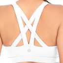 RUNNING GIRL Sports Bras for Women High Support, CrissCross Back Strappy Sports Bras for Women with Sewn in Pads(WX3081_White_M)