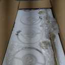 WOSHITU Bathroom Vanity Light Fixtures: 4 Bulb Mid Century Modern Vanity Lights for Bathroom, Brass Gold Wall Sconce Lighting with Frosted Milky Glass for Over Mirror Bath