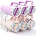 Water Bottle Organizer for Stanley Cup Accessories, Cabinet Organizers and Storage for Meoky 40 oz Tumbler with Handle, Fridge Tumbler Organizer Kitchen Gadgets Gifts, 2Pack Large-6-Bottle, Clear 