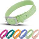 Wisedog Waterproof Dog Collar: Multiple Adjust 7" to 23.6", Soft Rubber Coated Webbing, Easy to Clean, for Small Medium Large Dogs (S|8.5"-12.5"  4/5 in, Sage Green)