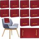 12 Pcs Reserved Signs for Church Pews 22 Inch Reserved Signs for Chairs Cloth Placeholder for Restaurant Wedding Meeting and Event Parties(Burgundy and Gold)