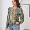 ETCYY Womens Long Sleeve Tops Dressy Casual Blouses Fall Pleated Tunic Trendy Tee Shirts 2026 Vacation Fashion Clothes (L)