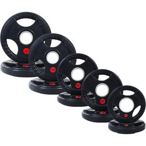 2-Inch Olympic Rubber Coated Cast Iron Plate Weight Plate for Strength Training and Weightlifting, Multiple Sizes