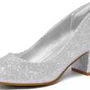 mysoft Women's Pumps Low Chunky Block Heel Round Toe Comfortable Dress Shoes (6.5)