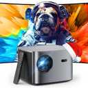 [Auto Focus/Keystone] Groview 4K Projector with WiFi and Bluetooth, 1000 ANSI Movie Projector for Outdoor Use, Proyector with 50-100% Zoom, Compatible with iOS/Android/HDMI/TV Stick