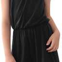 GORLYA Girls Jumpsuit Sleeveless Halter Neck Casual Short Rompers Outfits for 4-14T (10 Years, Black)