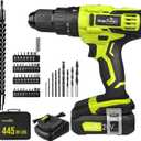 SnapFresh 20V Cordless Impact Drill-1/2" Power Drill/Driver Set,445in-lbs Torque Max,2 Variable Speeds, 43Pcs Bits w/case,2.0Ah Battery & Fast Charger Included, Power Tools