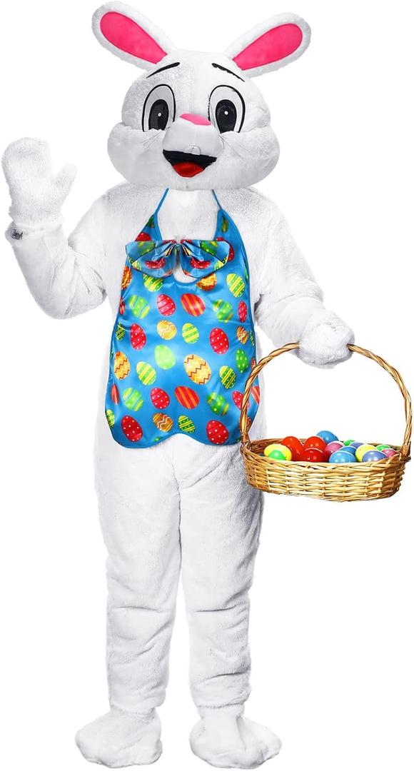 Hicarer 5 Pcs Easter Bunny Costume Adult Rabbit Costume Bunny Suit for Easter Mascot Outfit Cosplay