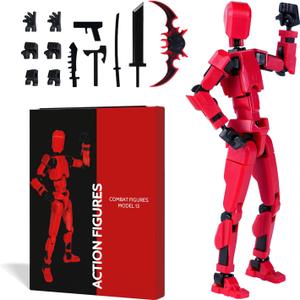 Action Figure Set, Model 13 Action Figure Multi-Jointed Movable,Gift Box Packaging, a Great for Loved Ones and Friends. (Red)
