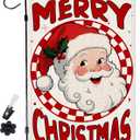 Merry Christmas Garden Flags 12x18 inch Double Sided, Burlap Holiday Red Yard Flags Christmas Decorations for Outside