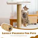 262 ft/80 m Sisal Rope for Cat Scratcher, 1/4 inch/ 6 mm Thick Twine for Cat Scratching Post Cat Tree Replacements DIY Craft Projects, Jute Hemp Rope with 4 Random Colors Cat Toys