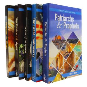 PATRIARCHS AND PROPHETS, PROPHETS AND KINGS, THE DESIRE OF AGES, THE ACTS OF THE APOSTLES, THE GREAT CONTROVERSY BY ELLEN G. WHITE (CONFLICT OF THE AGES SERIES) 5 VOL. (VOL. 1, 2, 3, 4, 5.) - Paperback