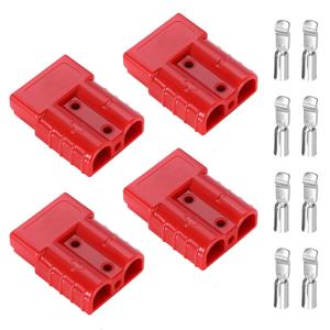 Battery Quick Connect Disconnect Set, 175A Wire Harness Plug Kit, Suitable for Gauge Cables 2 to 4, 1/0 AWG, 12V to 36V, Used for Automotive ATV Lift Motor Trailer Towing Winch, 4Pcs, red